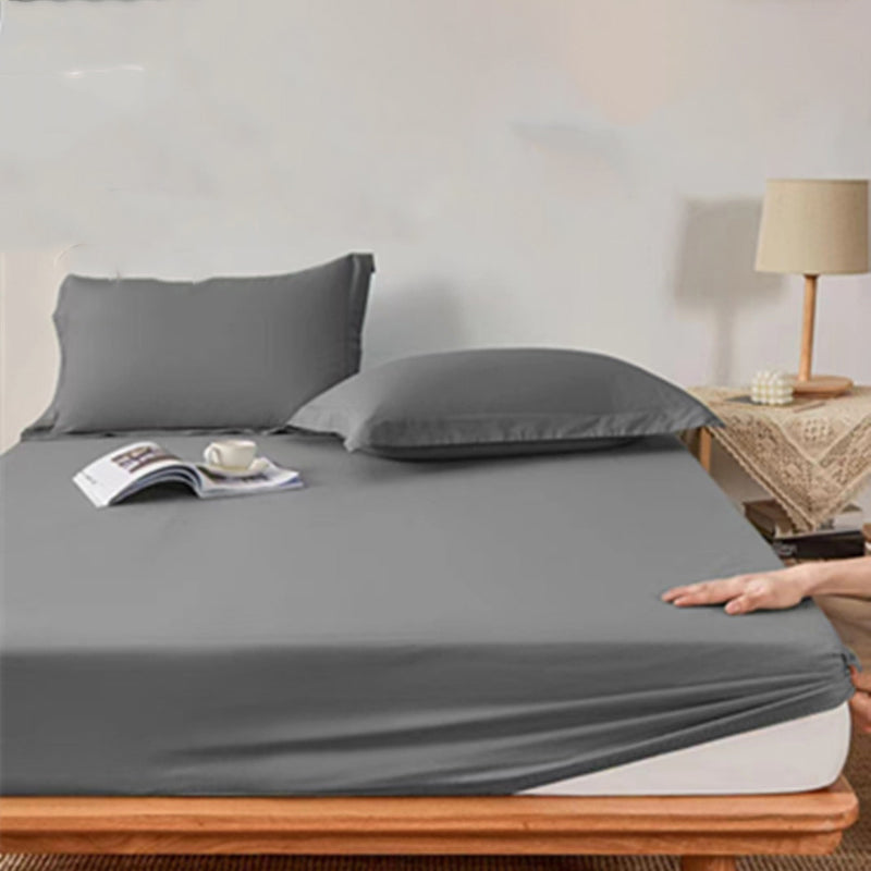 Aarenza 3-piece soft sheet set in neutral colors, including fitted sheet, flat sheet, and pillowcases for a cozy bedroom look.