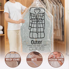 Arenzza hanging vacuum storage bags for kitchen and houseware, shown hanging in a closet for space-saving organization.