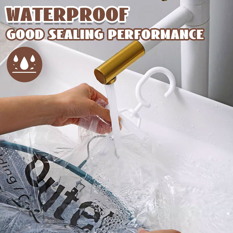 Arenzza hanging vacuum storage bags for kitchen and houseware, featuring clear plastic design for space-saving storage.