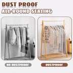 Arenzza hanging vacuum storage bags for kitchen and houseware, shown filled with clothes and sealed for space-saving storage.