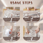 Arenzza hanging vacuum storage bags for houseware and kitchen use, displayed hanging with a vacuum pump and sealed bags.
