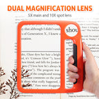 Arenzza rechargeable LED magnifying glass with 3 light modes, featuring a handle and magnifying lens for detailed viewing.