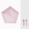 Arenzza ultra-lightweight compact all-weather umbrella open, showcasing its small, portable design suitable for rain and sun protection.