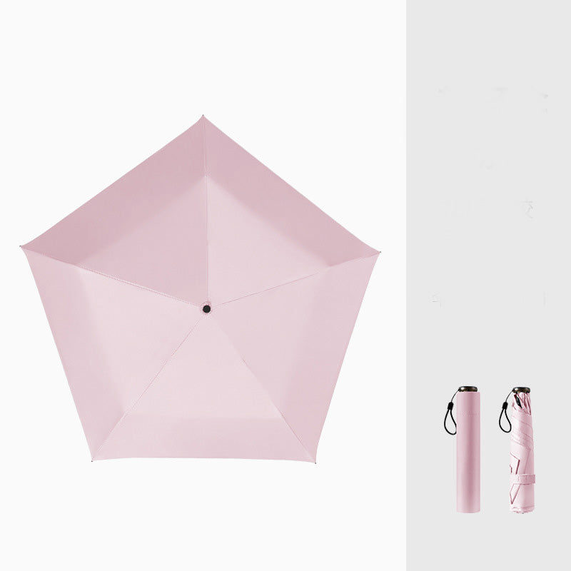 Arenzza ultra-lightweight compact all-weather umbrella open, showcasing its small, portable design suitable for rain and sun protection.
