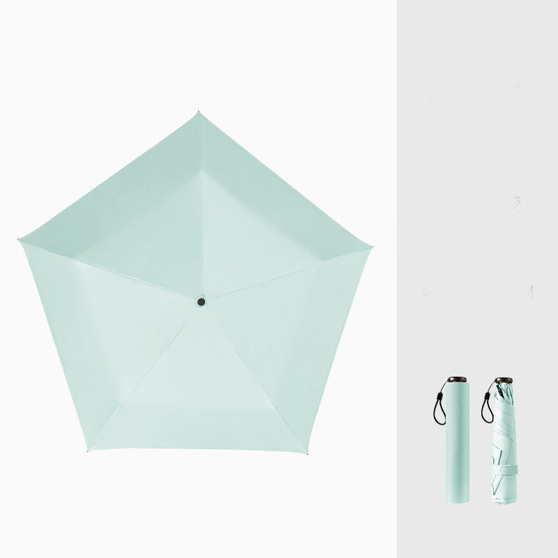 Arenzza ultra-lightweight compact all-weather umbrella open, showcasing its sleek design and sturdy frame in a houseware setting.