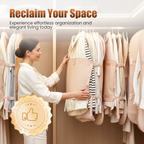 Arenzza dust-proof compression clothing cover for wardrobe storage, lightweight houseware organizer bag for space-saving wardrobe management.