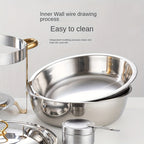 Aarenza stainless steel chafing dish buffet set with lid, frame, and serving pans, ideal for kitchen and catering use.