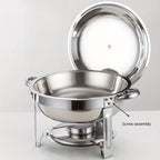Aarenza stainless steel chafing dish buffet set with lids and serving trays, ideal for kitchen and catering use.