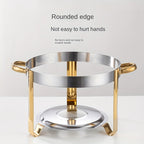 Arenzza stainless steel chafing dish buffet set with lid, serving pans, and stand, ideal for houseware and kitchen catering.
