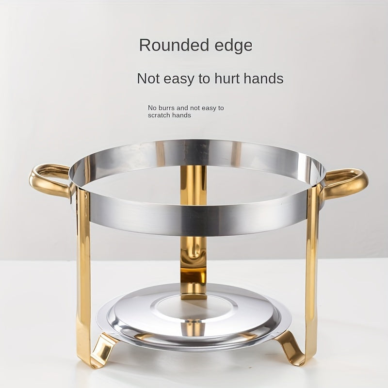 Arenzza stainless steel chafing dish buffet set with lid, serving pans, and stand, ideal for houseware and kitchen catering.