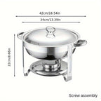 Arenzza stainless steel chafing dish buffet set with lids, serving pans, and a stand for keeping food warm at parties or events.