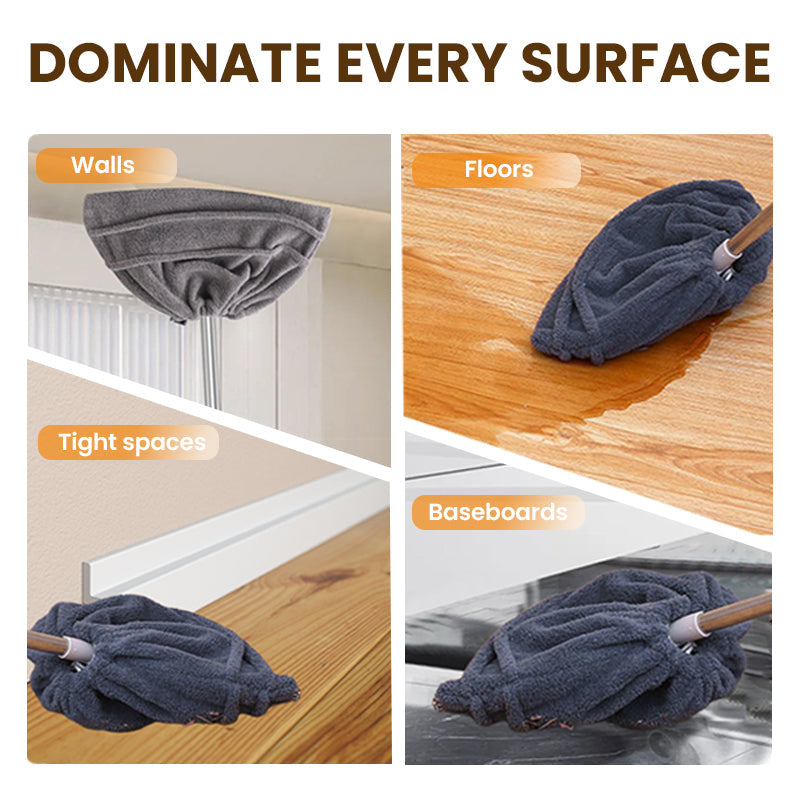 Arenzza reusable broom cleaning cloth cover on a kitchen floor, designed for houseware and cleaning tasks.