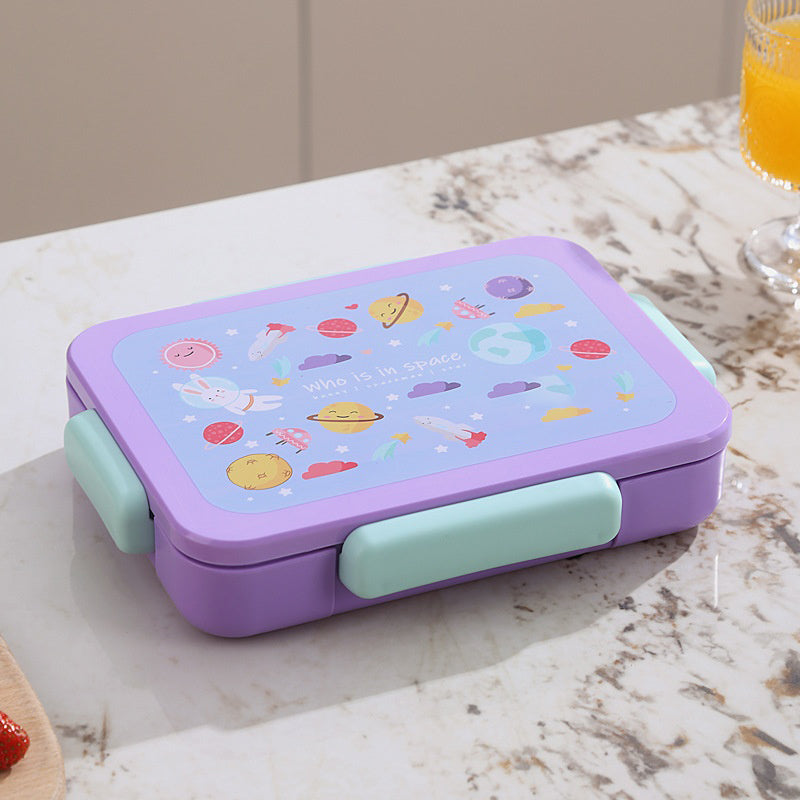 Arenzza cute cartoon lunch box with colorful houseware design, featuring playful character illustrations on a compact, child-friendly container.