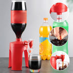 Arenzza handheld carbonated drinks machine for home use, shown with soda bottles and brewing components on a kitchen countertop.