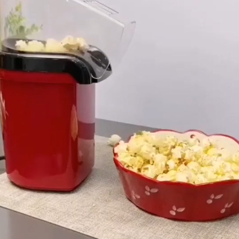 Arenzza mini home popcorn maker for parties and movies, compact kitchen appliance with a clear viewing window and popcorn bowl
