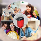 Arenzza mini home popcorn maker for parties and movies, compact kitchen appliance with popcorn in a bowl.