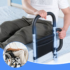 Arenzza bedside handrail railing for elderly and pregnant women, mounted on a bed to provide support and safety.