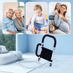 Arenzza bedside handrail railing for elderly and pregnant women, mounted on a bed for added safety and support.