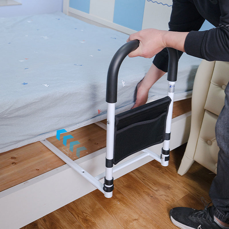 Arenzza bedside handrail railing for elderly and pregnant women, sturdy metal support installed beside a bed for safety and stability.
