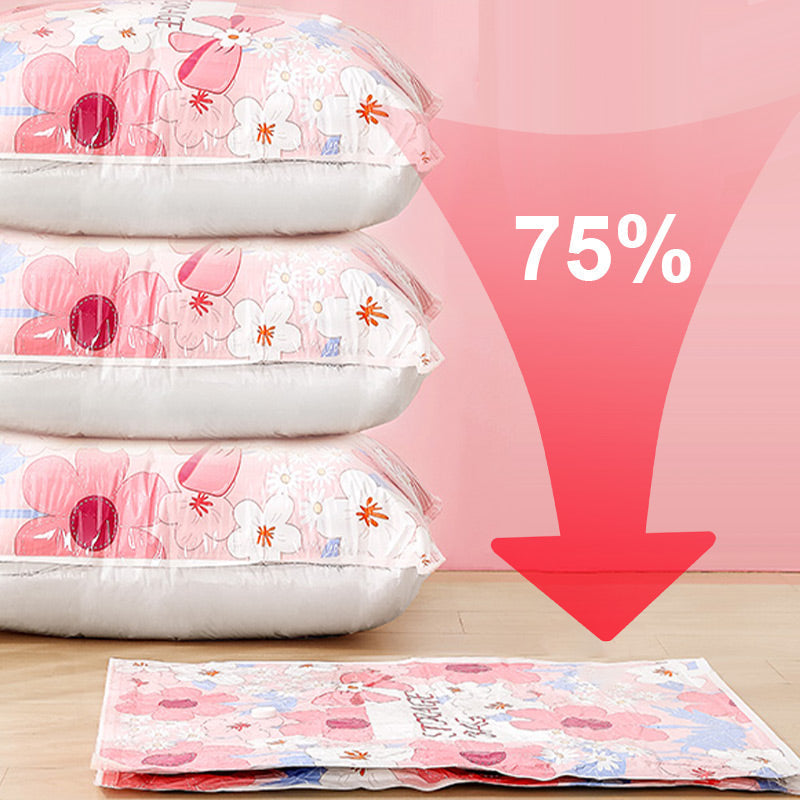 Arenzza space-saving vacuum storage bags for houseware and kitchen, shown filled with clothes, ready to be sealed and compressed.