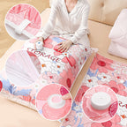 Arenzza space-saving vacuum storage bags for houseware and kitchen organization, shown with rolled-up storage items.