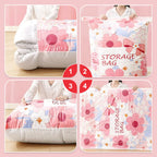 A set of Arenzza space-saving vacuum storage bags for houseware and kitchen organization, shown filled and sealed.