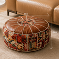 Arenzza multifunctional storage ottoman pouf in neutral fabric, serving as a stylish houseware and kitchen storage solution.