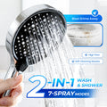Arenzza high-pressure rainfall shower head with adjustable angle, easy-clean nozzles, universal fit, ideal for refreshing showers.