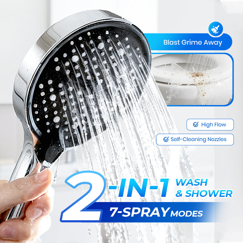 Arenzza high-pressure rainfall shower head with adjustable angle, easy-clean nozzles, universal fit, ideal for refreshing showers.