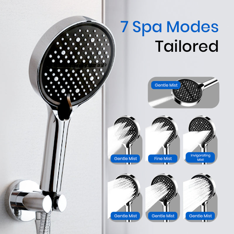 Arenzza high-pressure rainfall shower head with adjustable angle and easy-clean nozzles, universal fit for refreshing showers.