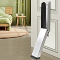 Arenzza magnetic stainless steel door stopper attached to a door and wall in a modern kitchen setting.