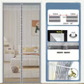 Aarenza heavy-duty magnetic screen door with self-sealing design, pet-friendly, installed on a door to keep bugs out and allow fresh air.