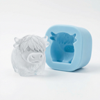Aarenza mini Highland cow ice cube mold with 6 cavities, showing cute 3D cow designs for drinks and desserts.