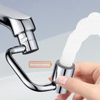 Arenzza TTZZ 1440° rotatable faucet aerator extension attached to a kitchen sink for versatile, all-angle water control.