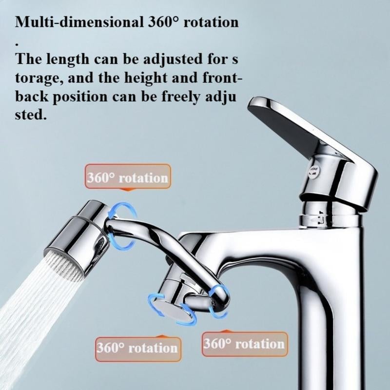 Arenzza TTZZ 1440° rotatable faucet aerator extension attached to kitchen faucet for versatile water control.