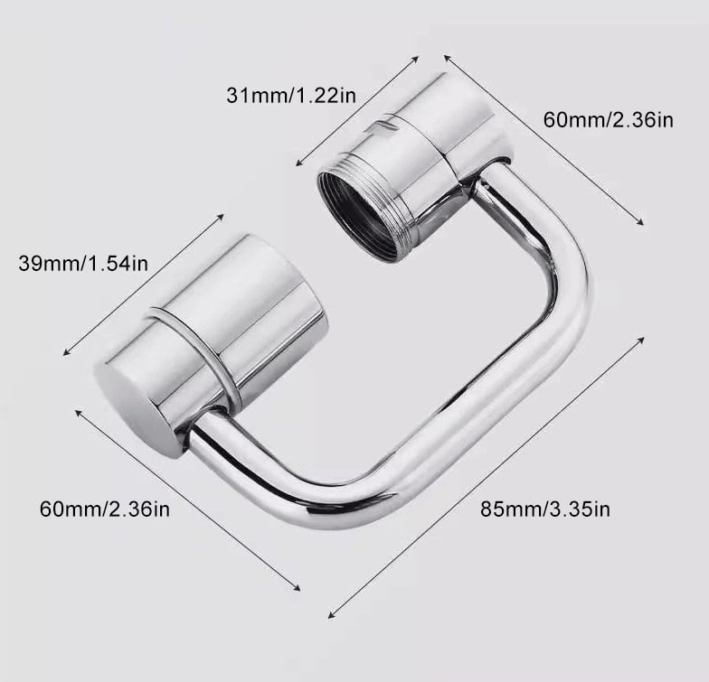 Arenzza TTZZ 1440° rotatable faucet aerator extension installed on kitchen sink faucet for versatile water flow control.