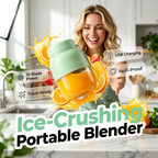 Arenzza portable blender with dual lids and cups, compact houseware kitchen appliance for smoothies and drinks.