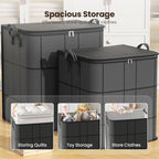 Arenzza dust-proof comforter and bedding organizer in a houseware setting, featuring a spacious, fabric-lined storage solution for bedroom use.