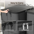 Arenzza dust-proof comforter and bedding organizer in a clean, spacious home setting, showcasing its practical design for bedroom storage.