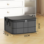 Arenzza dust-proof comforter and bedding organizer in a neutral-colored fabric, designed for bedroom storage and protection.