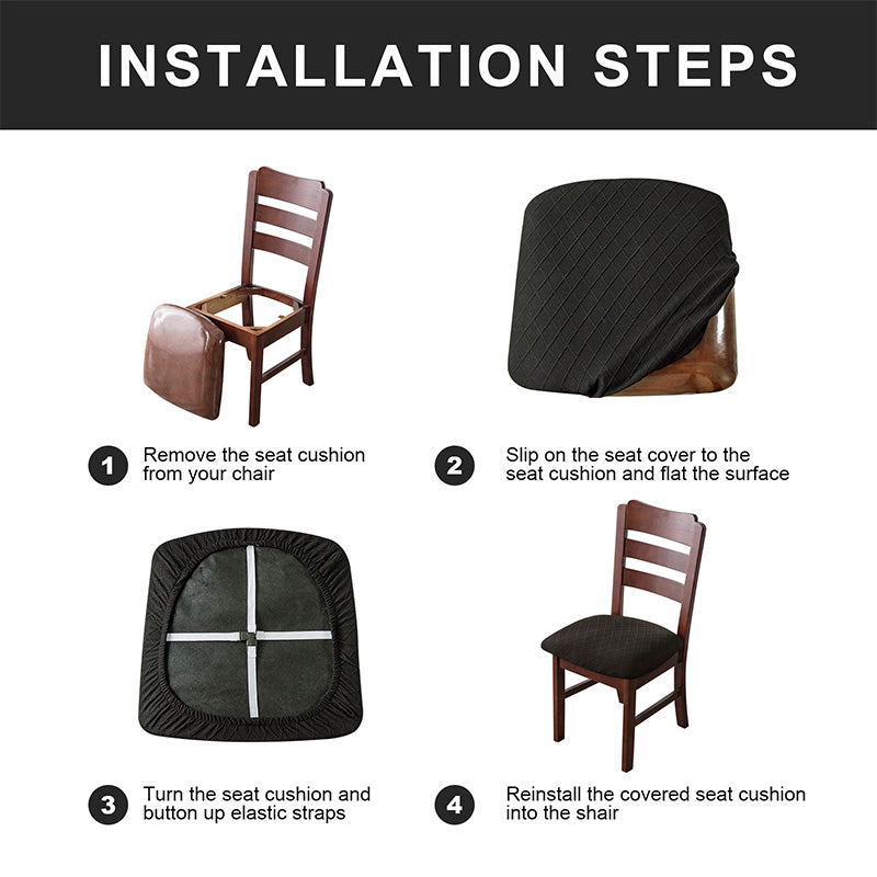 Aarenza waterproof chair seat cover for dining room, made of durable fabric, fits standard kitchen chairs, protects against spills and stains.