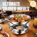Arenzza windproof alcohol stove with pot, compact houseware kitchen appliance for outdoor cooking and camping.