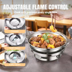 Arenzza windproof alcohol stove with pot for camping and outdoor cooking, durable kitchen houseware for portable heating.