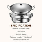 Arenzza windproof alcohol stove with pot for camping and outdoor cooking, compact houseware and kitchen gear.
