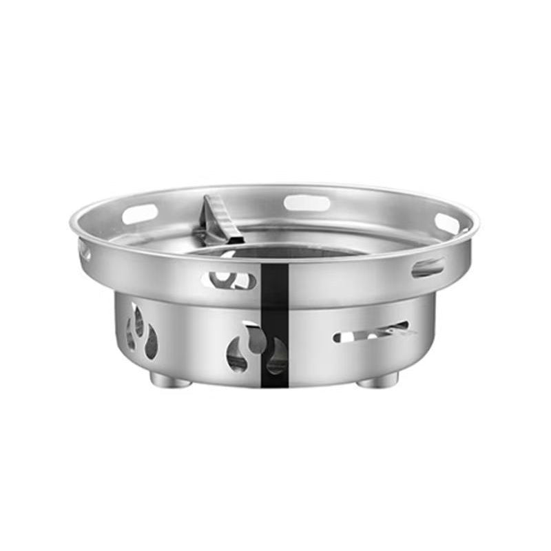 Arenzza windproof alcohol stove with pot for outdoor cooking, compact houseware and kitchen camping gear.
