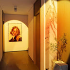 Arenzza LED Sunset Projection Lamp casting warm sunset hues, ideal for photography, selfies, parties, and home decor.