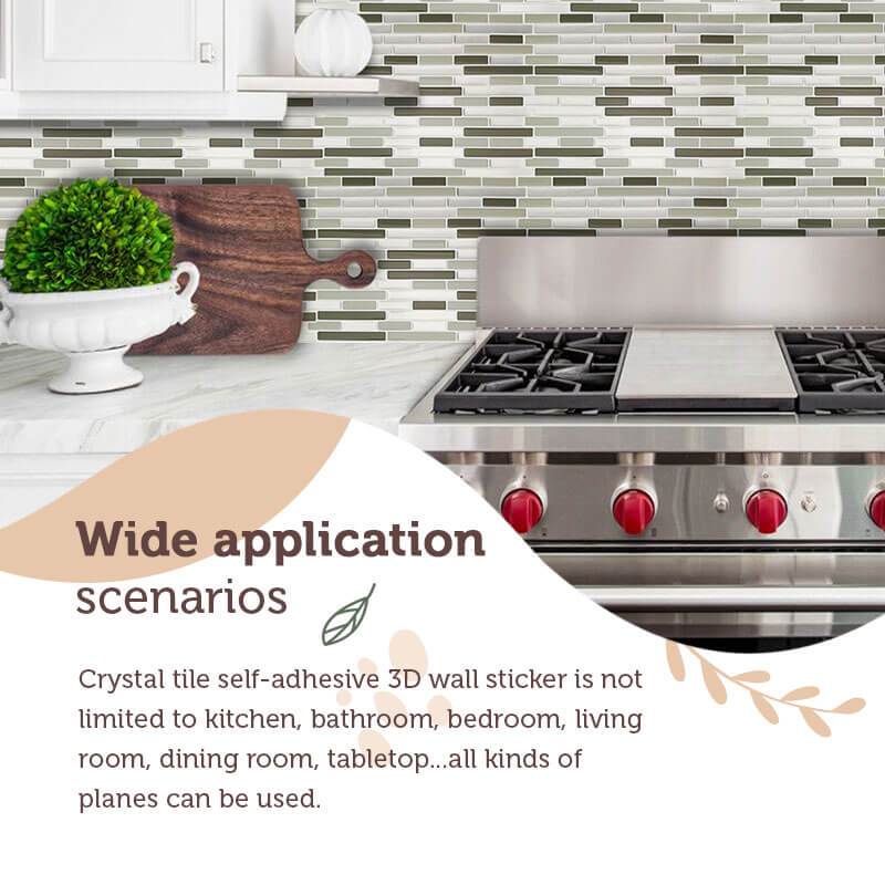 Arenzza crystal tile self-adhesive 3D wall sticker for home decor, featuring a textured, reflective design on a wall surface.