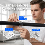 Heavy-duty self-adhesive rod support brackets by Arenzza, kitchen houseware, with strong adhesive and sturdy metal design.
