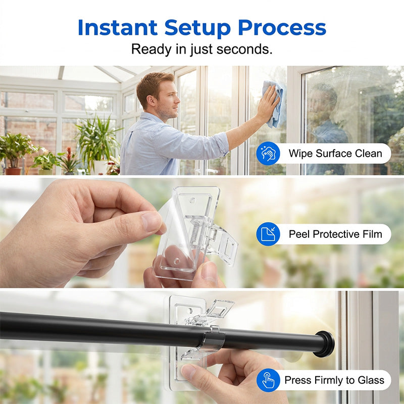 Heavy-duty self-adhesive rod support brackets by Arenzza, kitchen houseware accessories for secure curtain or rod mounting.