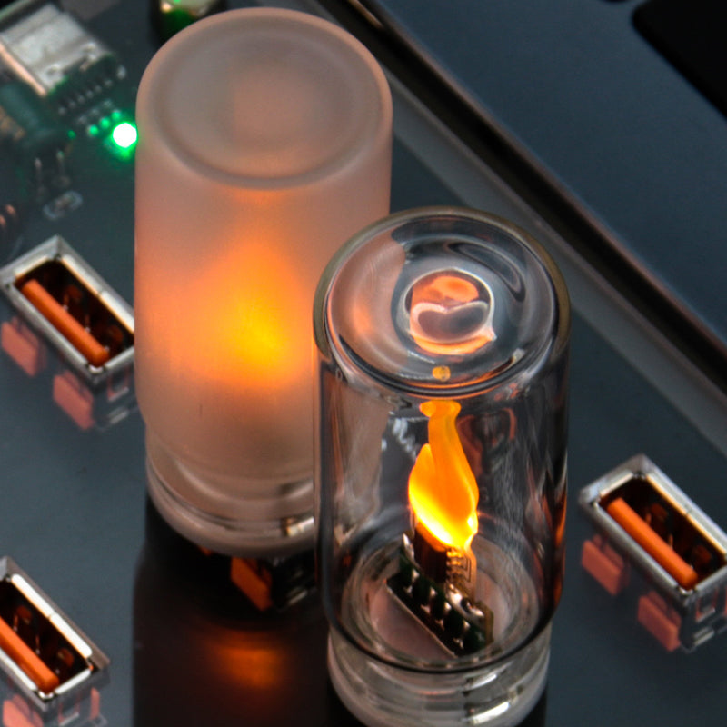 Arenzza USB Realistic Flame Ambient Lamp, houseware and kitchen decor with a flickering flame design on a sleek base.